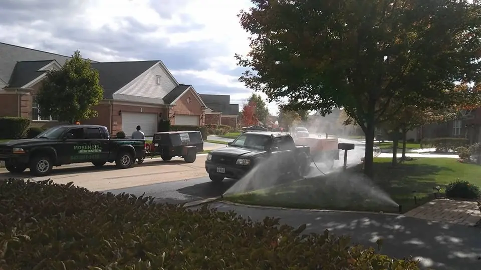 Sprinklers operating at a residential property
