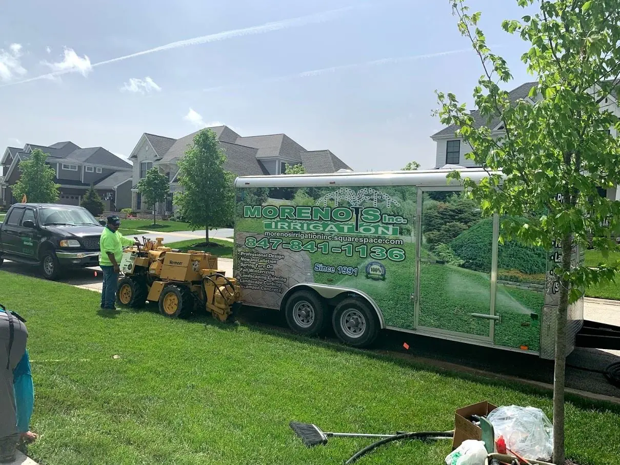 Moreno's Irrigation trailer and installation equipment